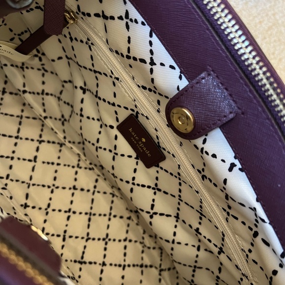 Burgundy Kate Spade handbag with shoulder strap - Picture 5 of 6